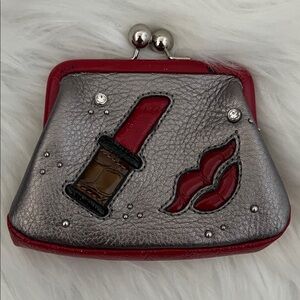 Stylish Silver and Red Women's Coin Purse
